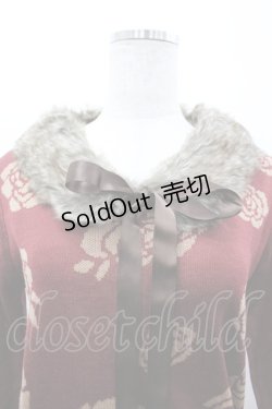 画像3: axes femme / バラ柄ファーティペット付きPO M ワイン I-26-03-02-004-AX-TO-TE-ZI