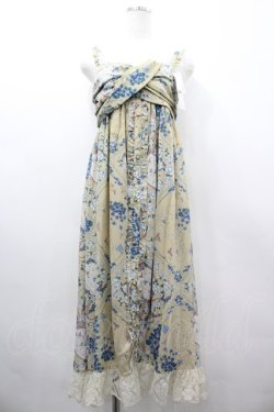 画像1: axes femme / オーシャン柄ロングOP M ベージュ I-26-03-02-045-AX-OP-SA-ZI