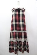 axes femme / チェックキャミワンピース M 赤Ｘ黒チェック I-26-03-02-046-AX-OP-SA-ZI