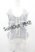 axes femme / レース配色ベスト M ブルーグレー I-26-03-02-005-AX-BL-TE-ZI
