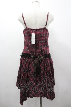 画像2: axes femme / チェックイレギュラーキャミワンピース  赤チェック I-26-03-02-048-AX-OP-SA-ZI