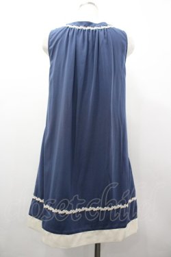 画像2: axes femme / 刺繍入りAラインチュニ M ブルー I-26-03-02-049-AX-OP-SA-ZI