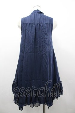 画像2: axes femme / ボウタイストライプチュニック M ネイビー I-26-03-02-050-AX-OP-SA-ZI