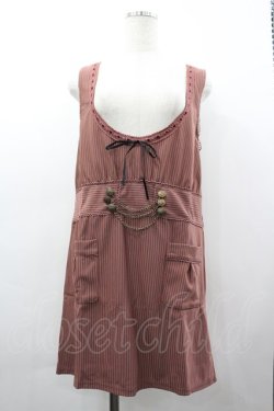 画像1: axes femme / ストライプジャンドレ M アワピンク I-26-03-02-052-AX-OP-SA-ZI