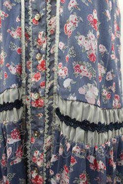 画像3: axes femme / ローズブーケプリントノースリーブチュニック  ブルー I-26-03-02-053-AX-OP-SA-ZI