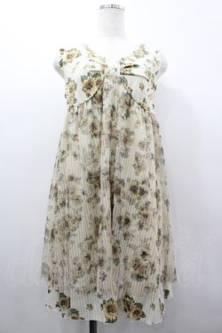 画像1: axes femme / ひまわり柄チュール重ねチュニ  ベージュ I-26-03-02-054-AX-OP-SA-ZI