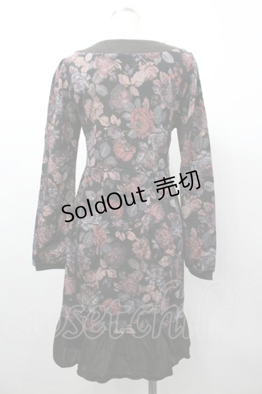 画像2: axes femme / ゴブランプリントチュニック M クロ I-26-03-02-058-AX-OP-SA-ZI (2)