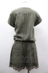 画像2: axes femme / 半袖コンビネゾン M カーキ I-26-03-02-063-AX-OP-SA-ZI (2)