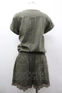 画像2: axes femme / 半袖コンビネゾン M カーキ I-26-03-02-063-AX-OP-SA-ZI