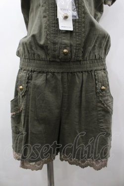 画像3: axes femme / 半袖コンビネゾン M カーキ I-26-03-02-063-AX-OP-SA-ZI