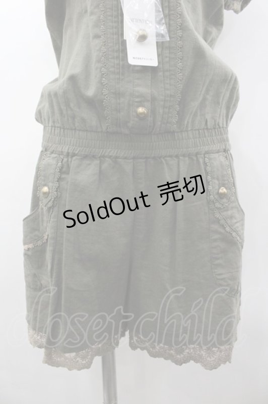 画像3: axes femme / 半袖コンビネゾン M カーキ I-26-03-02-063-AX-OP-SA-ZI (3)