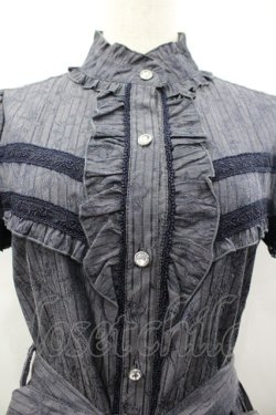 画像3: axes femme / ドビーストライプシャツOP M グレー I-26-03-02-066-AX-OP-TE-ZI