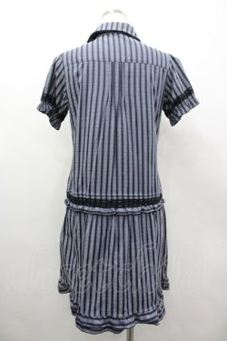 画像2: axes femme / ジャストライプワンピ M ブルー I-26-03-02-068-AX-BL-TE-ZI