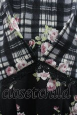 画像3: axes femme / チェック花柄タックチュニ M 黒 I-26-03-02-071-AX-TO-TE-ZI (3)