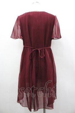 画像2: axes femme / フィッシュテールプリーツワンピース  ボルドー I-26-03-02-078-AX-OP-SA-ZI