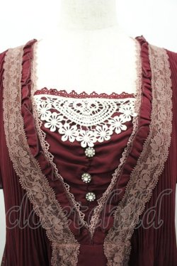 画像3: axes femme / フィッシュテールプリーツワンピース  ボルドー I-26-03-02-078-AX-OP-SA-ZI