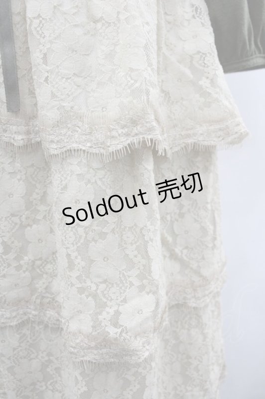 画像3: axes femme / レース段々カットワンピース  カーキＸ生成り I-26-03-02-079-AX-OP-SA-ZI (3)