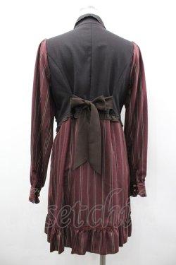 画像2: axes femme / ベストドッキングストライプワンピース M ワイン I-26-03-02-081-AX-OP-TE-ZI