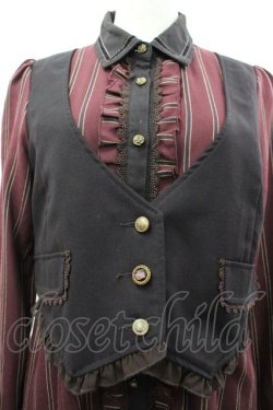 画像3: axes femme / ベストドッキングストライプワンピース M ワイン I-26-03-02-081-AX-OP-TE-ZI