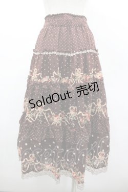 画像2: axes femme / ドット×薔薇スカート M ブラウン I-26-03-02-084-AX-SK-TE-ZI