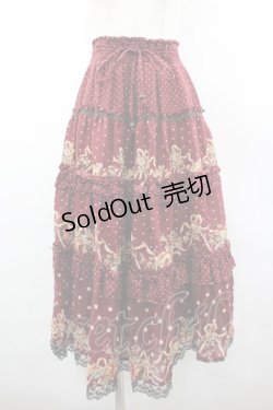 画像1: axes femme / ドット×薔薇スカート M ワイン I-26-03-02-085-AX-SK-TE-ZI