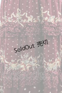 画像3: axes femme / ドット×薔薇スカート M ワイン I-26-03-02-085-AX-SK-TE-ZI