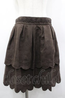 画像1: axes femme / スカラップミニスカート M ブラウン I-26-03-02-086-AX-SK-SA-ZI