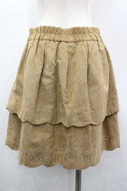 画像2: axes femme / スカラップミニスカート  ブラウン I-26-03-02-087-AX-SK-SA-ZI