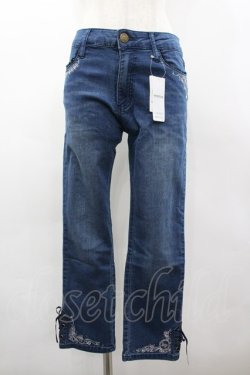 画像1: axes femme / ちょうちょ刺繍デニムパギンス L ウォッシュ I-26-03-02-091-AX-PA-SA-ZI