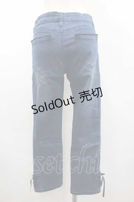 画像2: axes femme / ちょうちょ刺繍デニムパギンス L ウォッシュ I-26-03-02-091-AX-PA-SA-ZI (2)