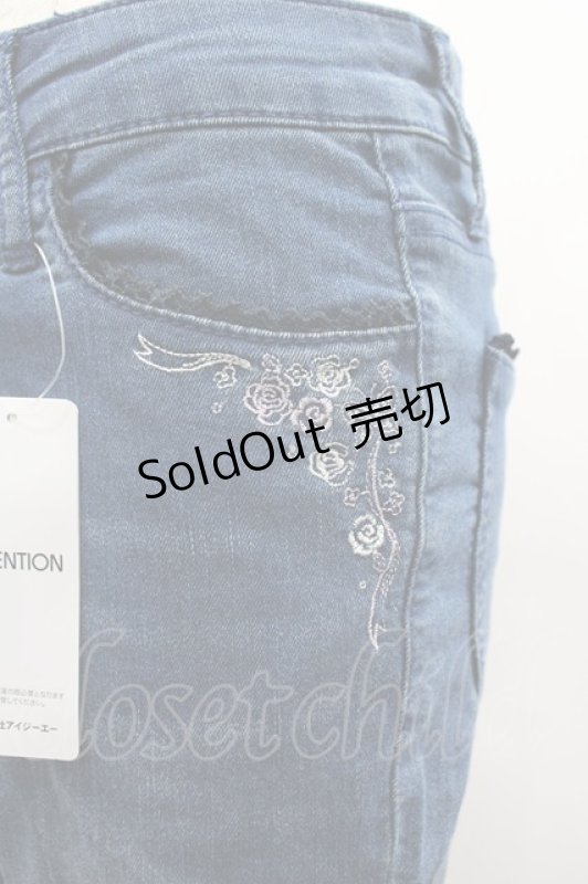 画像3: axes femme / ちょうちょ刺繍デニムパギンス L ウォッシュ I-26-03-02-091-AX-PA-SA-ZI (3)