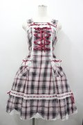 BABY,THE STARS SHINE BRIGHT / 裾スカラップタータンチェックジャンパースカート  ピンクＸチェック I-26-03-02-095-BA-OP-SA-ZI
