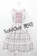 BABY,THE STARS SHINE BRIGHT / 裾スカラップタータンチェックジャンパースカート  ピンクＸチェック I-26-03-02-095-BA-OP-SA-ZI