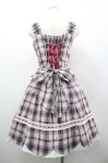 画像2: BABY,THE STARS SHINE BRIGHT / 裾スカラップタータンチェックジャンパースカート  ピンクＸチェック I-26-03-02-095-BA-OP-SA-ZI (2)