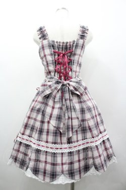 画像2: BABY,THE STARS SHINE BRIGHT / 裾スカラップタータンチェックジャンパースカート  ピンクＸチェック I-26-03-02-095-BA-OP-SA-ZI