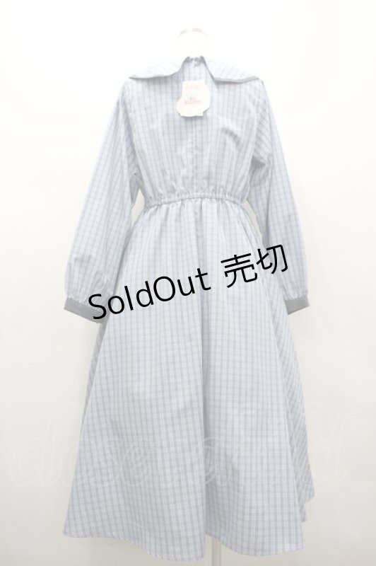 画像2: m petit by misako / リボンチェックワンピース LL 青チェック I-26-03-02-097-LO-OP-SA-ZI (2)