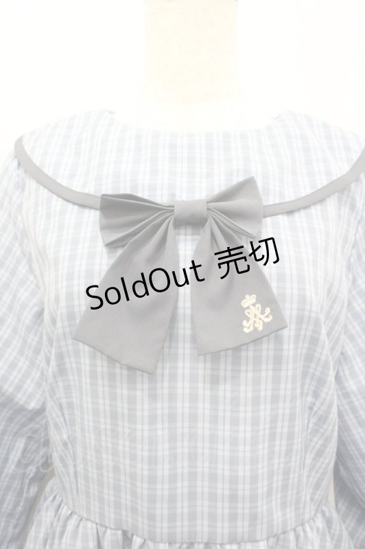 画像3: m petit by misako / リボンチェックワンピース LL 青チェック I-26-03-02-097-LO-OP-SA-ZI (3)