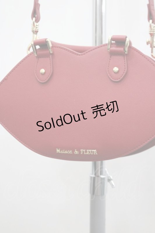 画像2: Maison de FLEUR / リップモチーフバッグ  赤 I-26-03-02-098-LO-BG-SA-ZI (2)