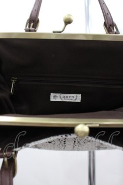 画像3: axes femme / レース切替スエードがま口バッグ  黒 I-26-03-02-101-AX-CO-SA-ZI