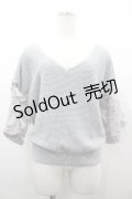 axes femme / 袖シースルー刺繍ニット M グレー I-26-03-02-011-AX-TO-TE-ZI