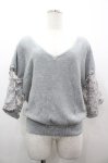 画像1: axes femme / 袖シースルー刺繍ニット M グレー I-26-03-02-011-AX-TO-TE-ZI (1)