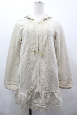 画像1: axes femme / レース切替パーカー  オフ I-26-03-02-012-AX-TO-TE-ZI