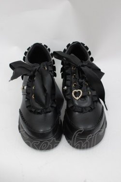 画像2: Amavel / 厚底フリルスニーカー L 黒 I-26-03-02-125-CA-SH-SA-ZI