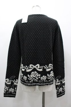 画像2: ANECDOTE axes femme / リボンバラデザインニット M クロ I-26-03-02-013-AX-TO-SA-ZI