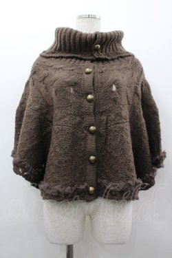 画像1: axes femme / ハイネックニットポンチョ M ブラウン I-26-03-02-015-AX-TO-TE-ZI