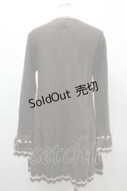 画像2: axes femme / シフォンリボン使いロングカーディガン M 茶 I-26-03-02-016-AX-TO-TE-ZI