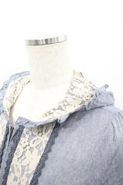 画像3: axes femme / フード付シャツブルゾン M ブルー I-26-03-02-020-AX-JA-SA-ZI