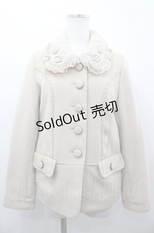 画像1: axes femme / デコ衿ショートコート  ベージュ I-26-03-02-023-AX-JA-SA-ZI (1)