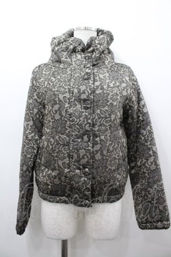 画像1: axes femme / ハイネックレースジャケット  黒Ｘベージュ I-26-03-02-026-AX-JA-SA-ZI