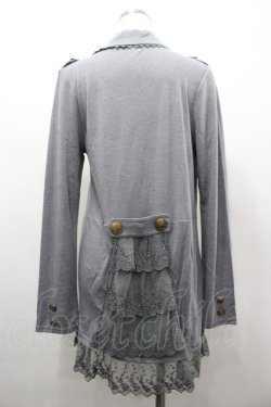 画像2: axes femme / リボンレースポケットカーディガン M グレー I-26-03-02-029-AX-TO-SA-ZI